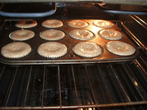 Smores cupcakes in the oven