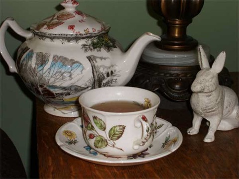 Green tea on mother's day morning